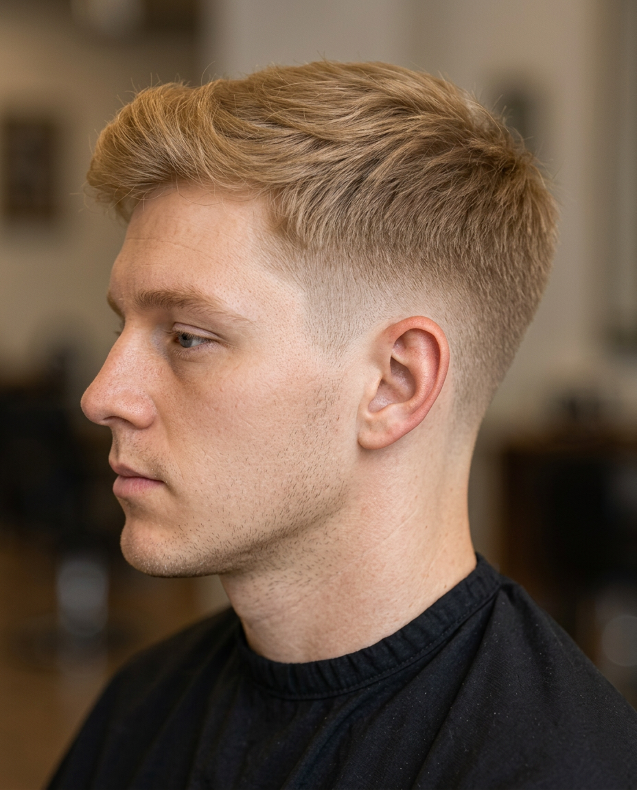 Sharp taper fade haircut